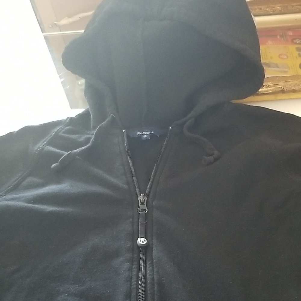 Ladies - Reitmans Black Hoodie Light Sweat-shirt Size Small